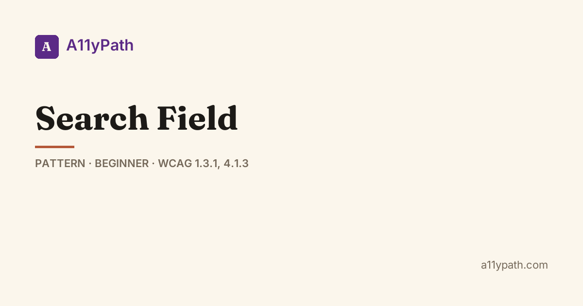 Accessible Search Field Pattern: role=search + Clear Button — A11yPath